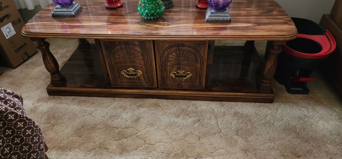 Wood Side Table with Drawer and Coffee Table - photo 2