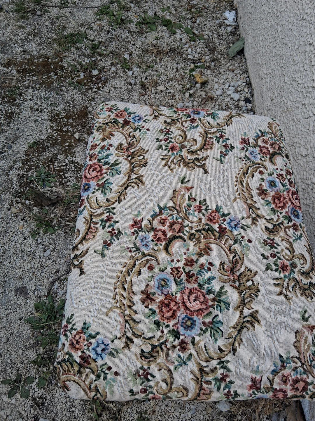 Floral Footstool Ottoman - photo 4