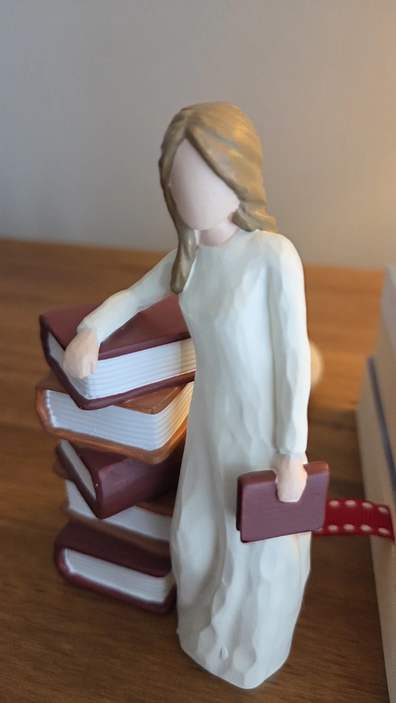 Woman & Stack of Books Figurine *new - photo 2