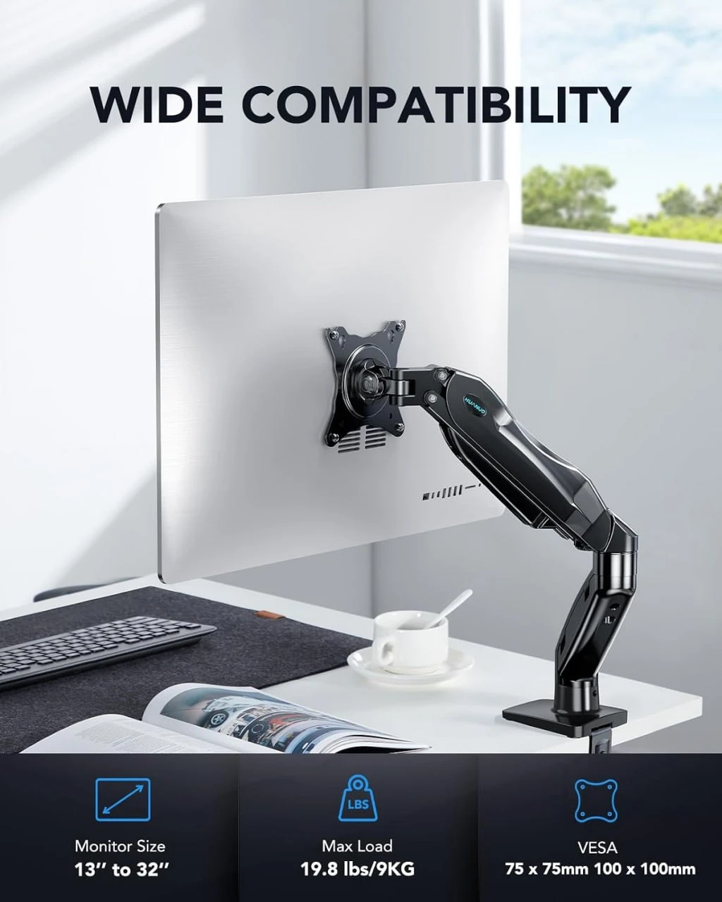 Open box- HUANUO Monitor Arm — $50 - photo 2