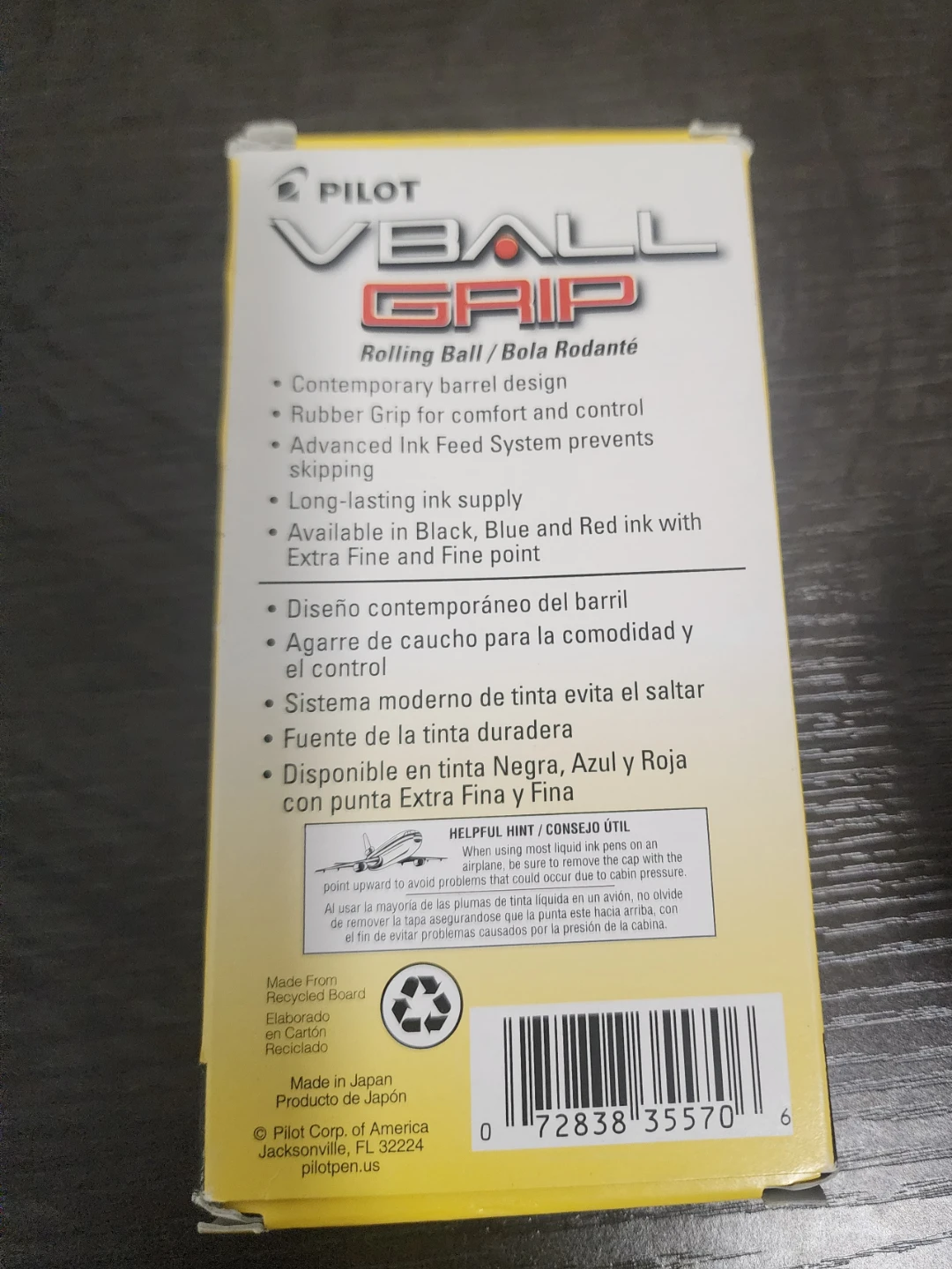 Pilot VBall Grip Rolling Ball Pens - Black, Fine Point (12 Pack) - photo 2