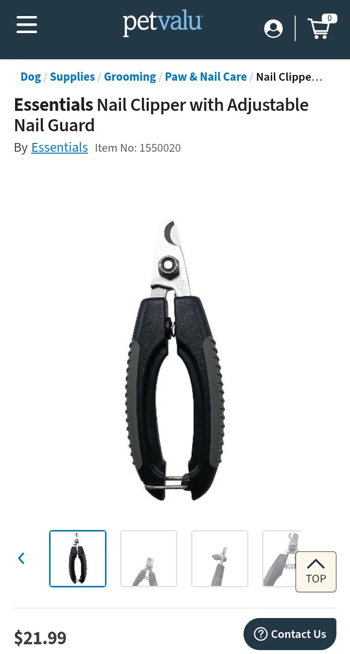 Essentials Dog Nail Clipper with Adjustable Guard