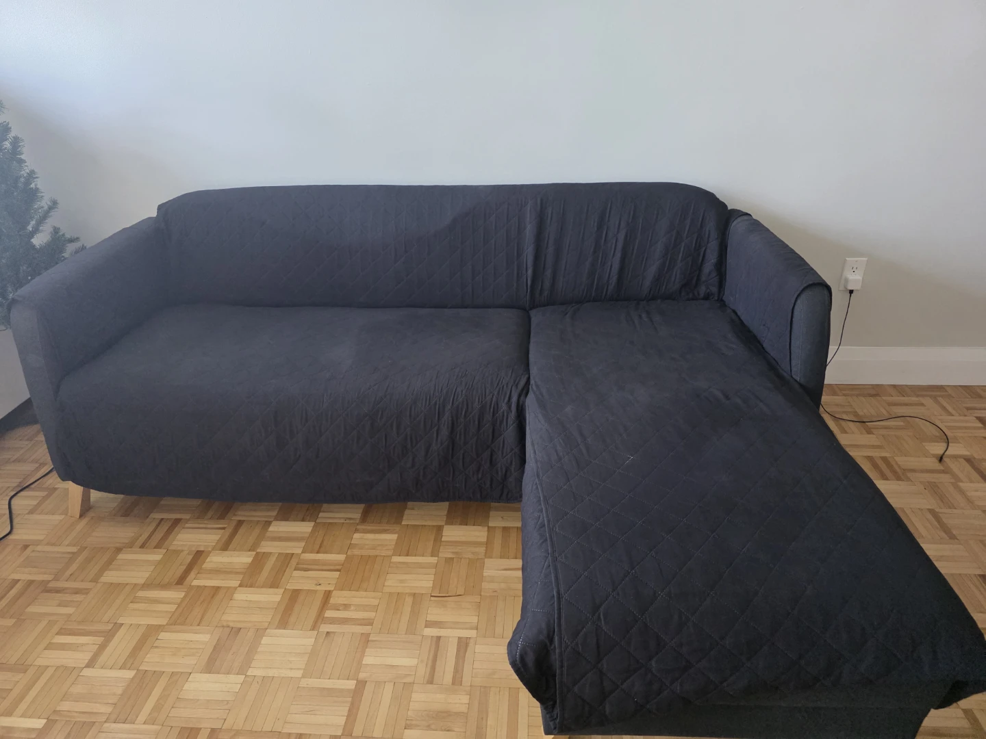 Dark Grey Sectional Sofa Couch - photo 2