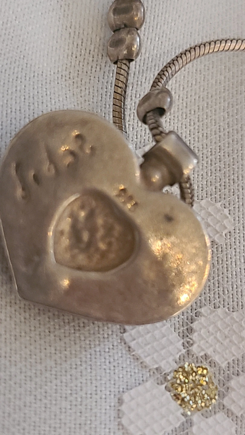 Sterling Silver Heart Necklace & Earrings Set with Blue Stone - photo 3