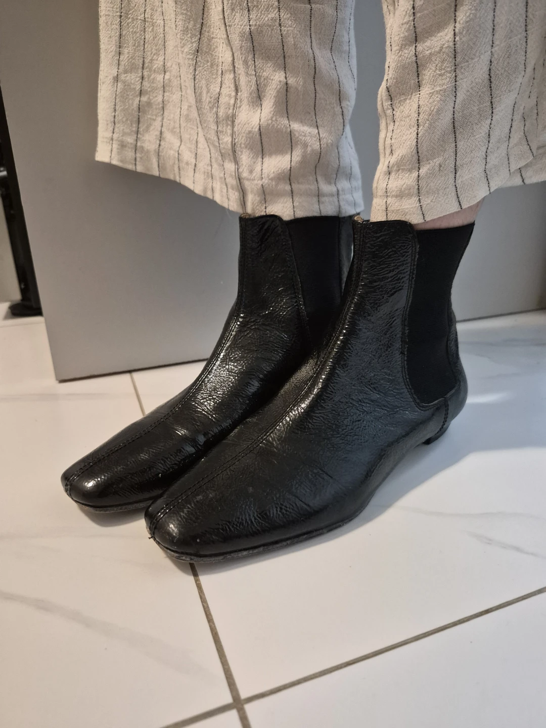 Black Patent Leather Michael Kors Chelsea Boots