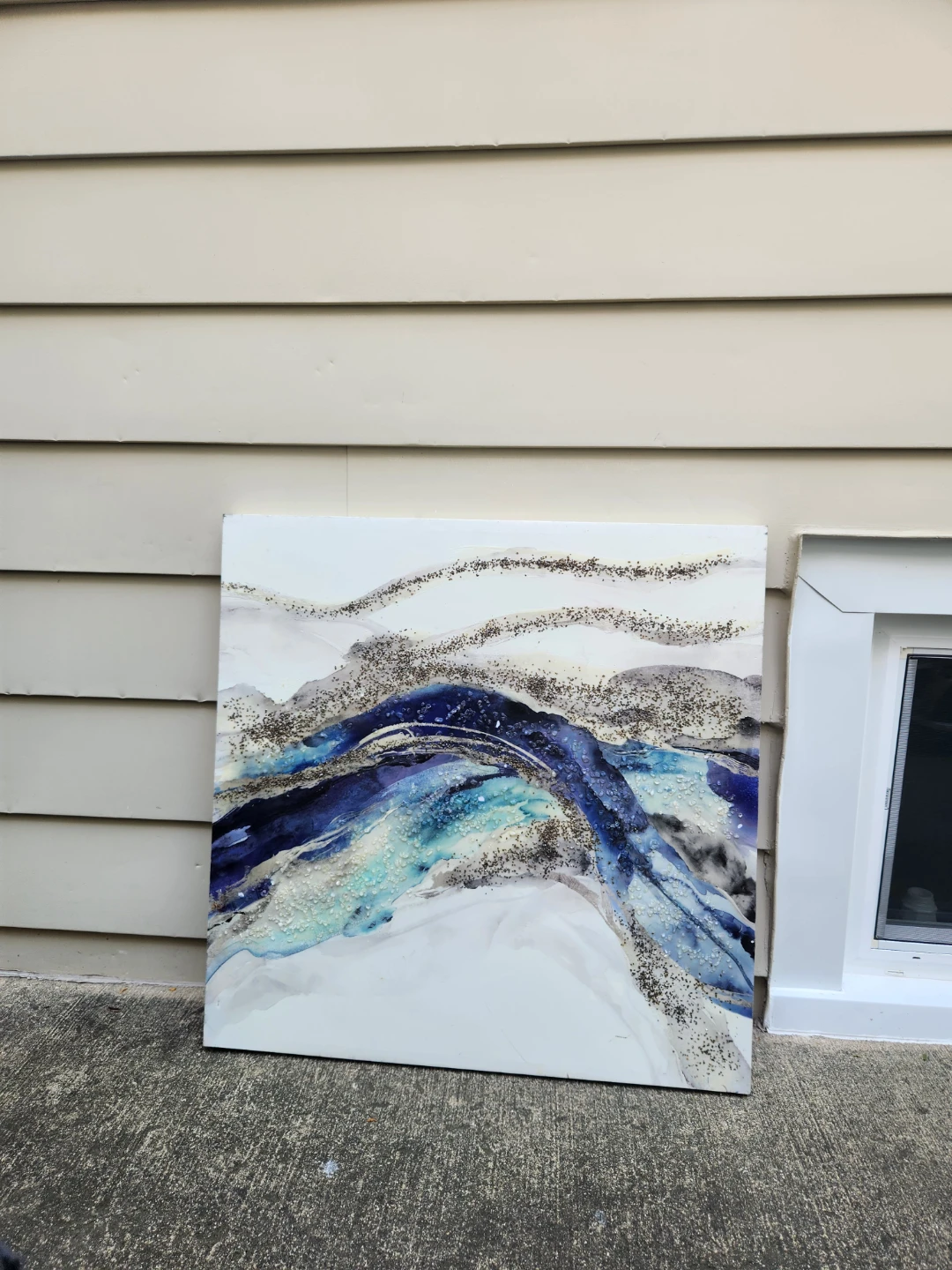 Abstract Blue and White Landscape Canvas Art