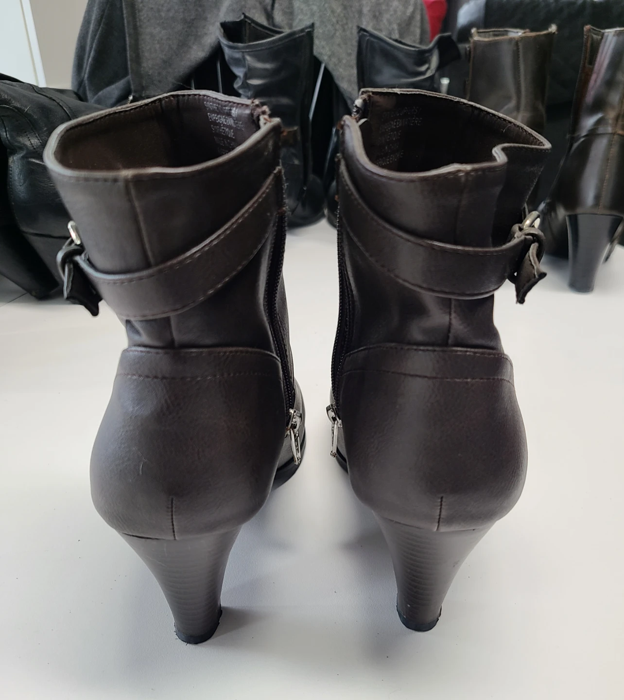 Brown Heeled Ankle Boots Size 9 - photo 2