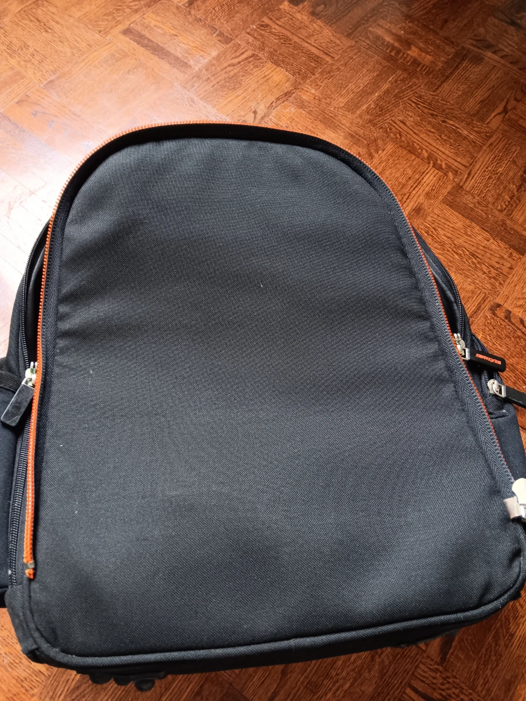 Ikea Black backpack with orange accents