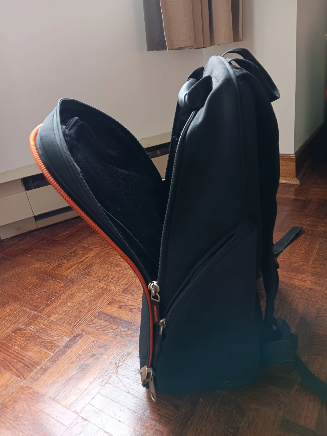 Ikea Black backpack with orange accents - photo 2