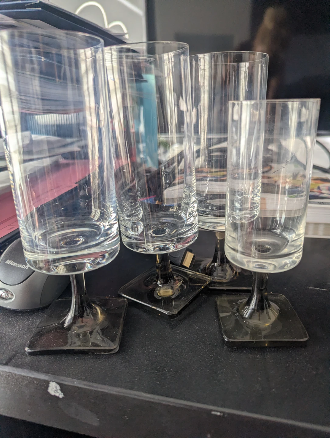 Set of Crystal and Amber Wine Glasses 14 - photo 2