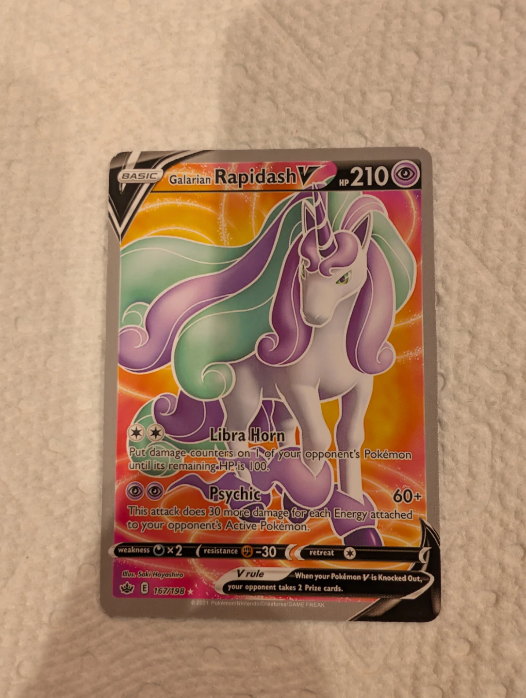 Pokemon Galarian Rapidash V TCG Card 167/198 / Ultra Rare - photo 5
