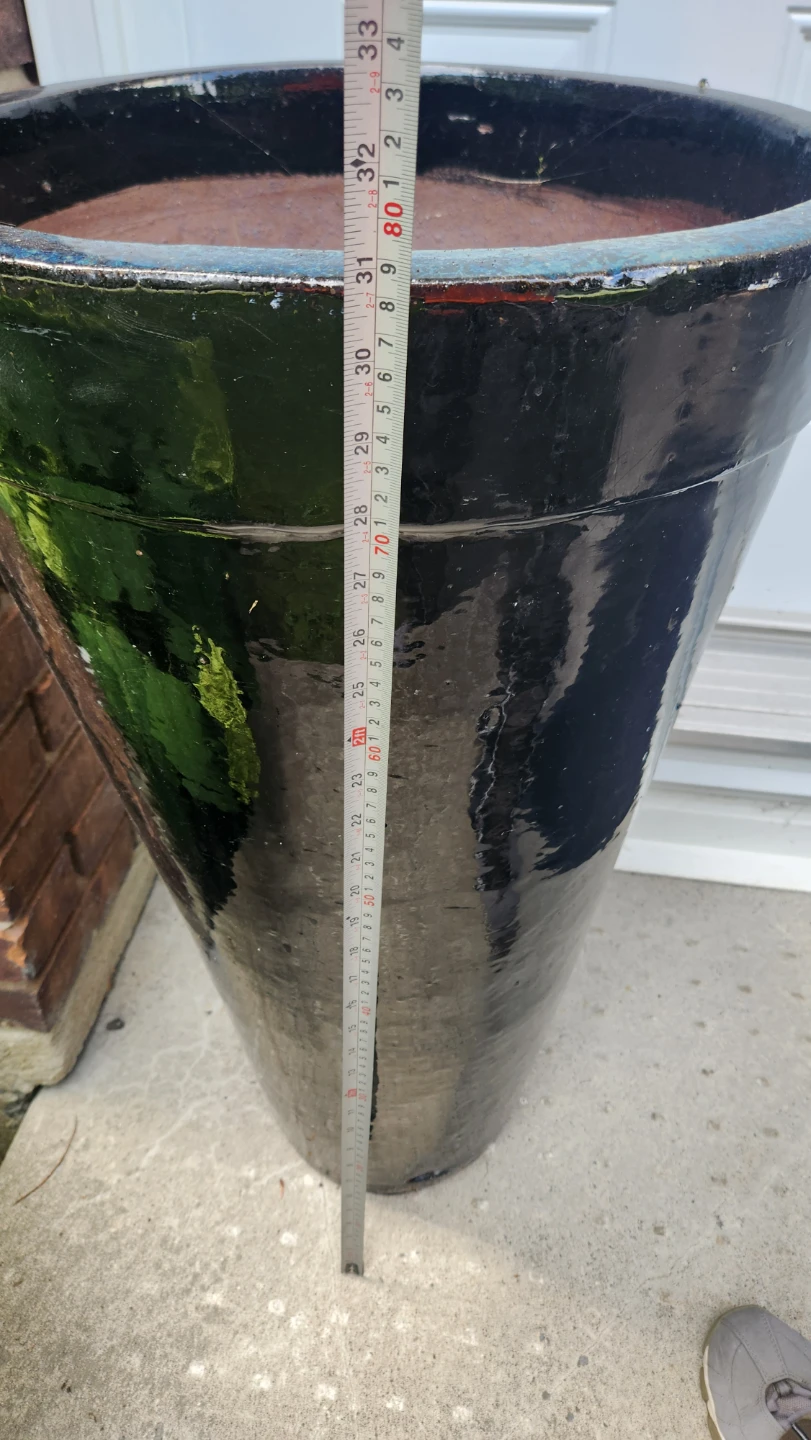 Large Black Glazed Planter Pot - photo 5