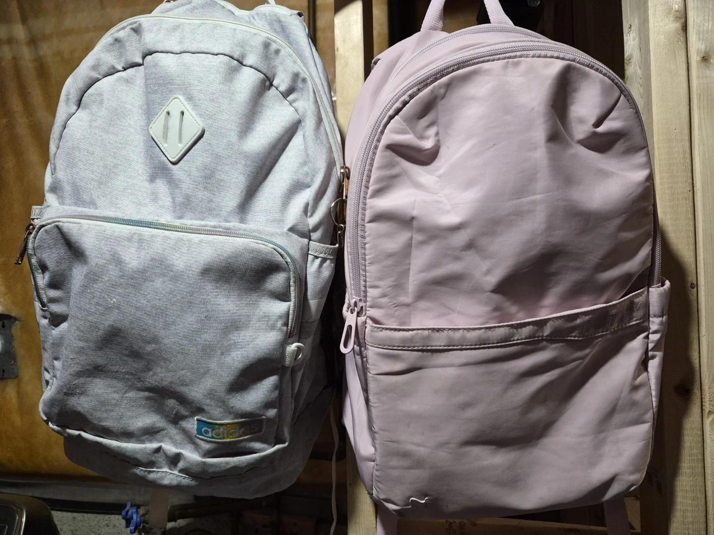 White/Silver Adidas and light Pink Puma Backpack