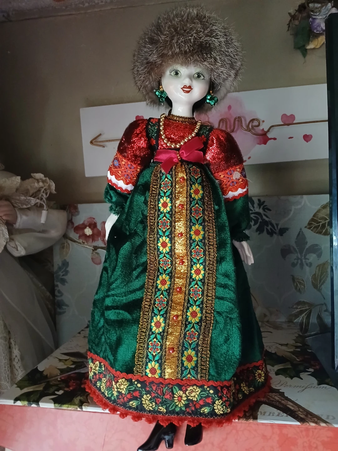 Decorative Doll in Traditional Russian Attire