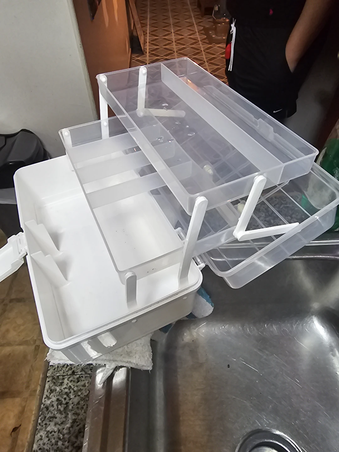 White Plastic Craft Storage Box Organizer - photo 2