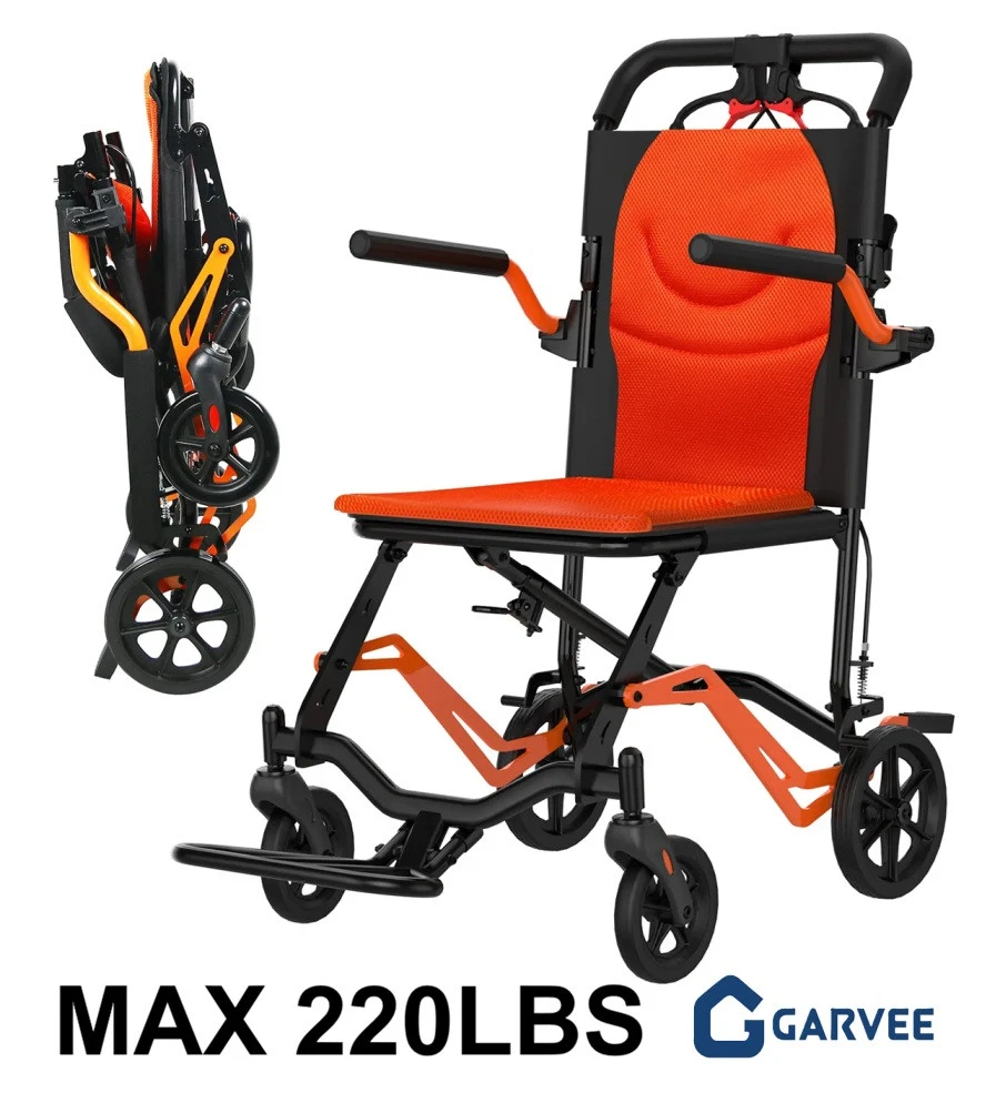 GARVEE Ultra-Lightweight Folding Transfer Wheelchair
