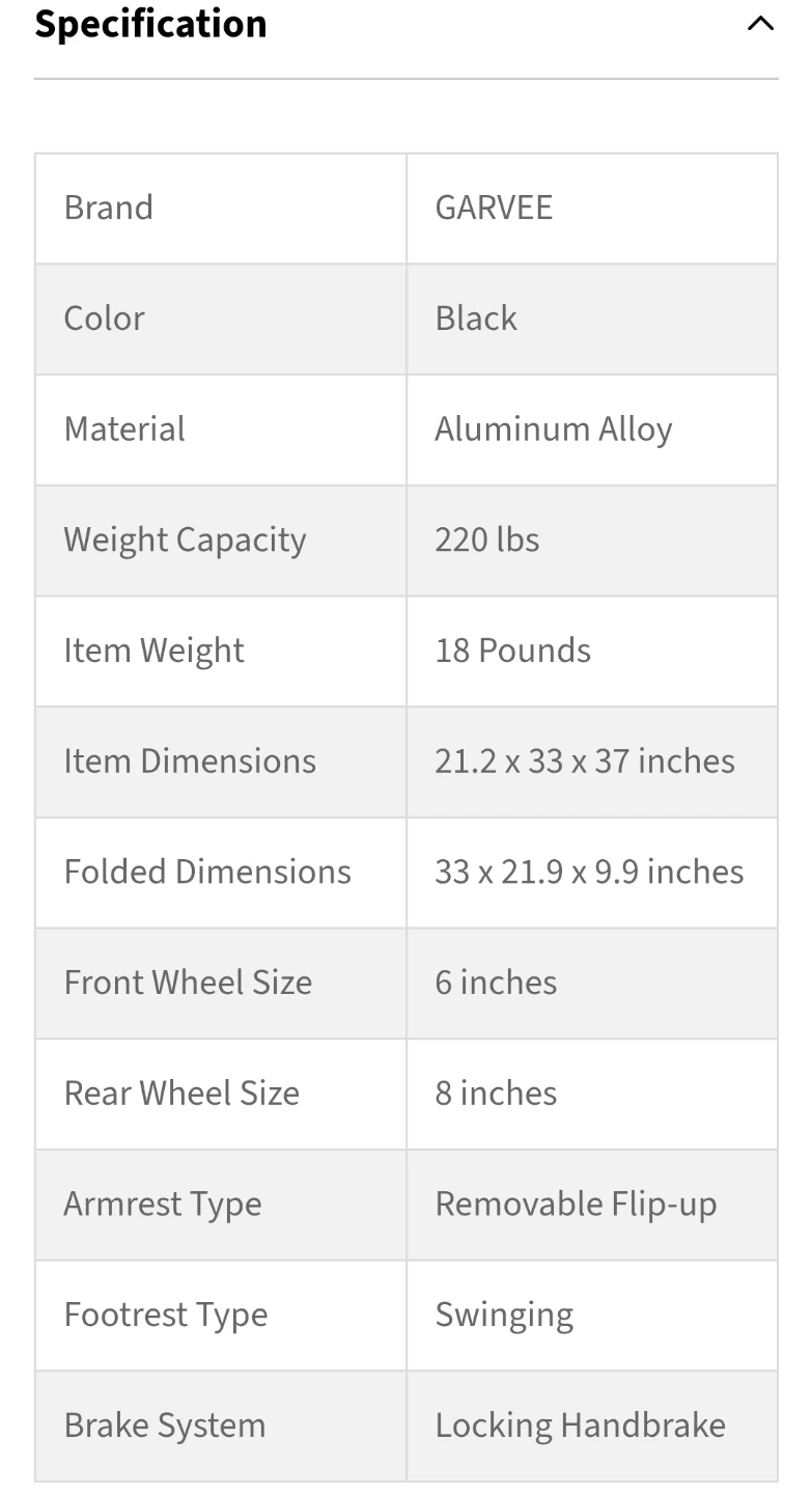 GARVEE Ultra-Lightweight Folding Transfer Wheelchair - photo 5