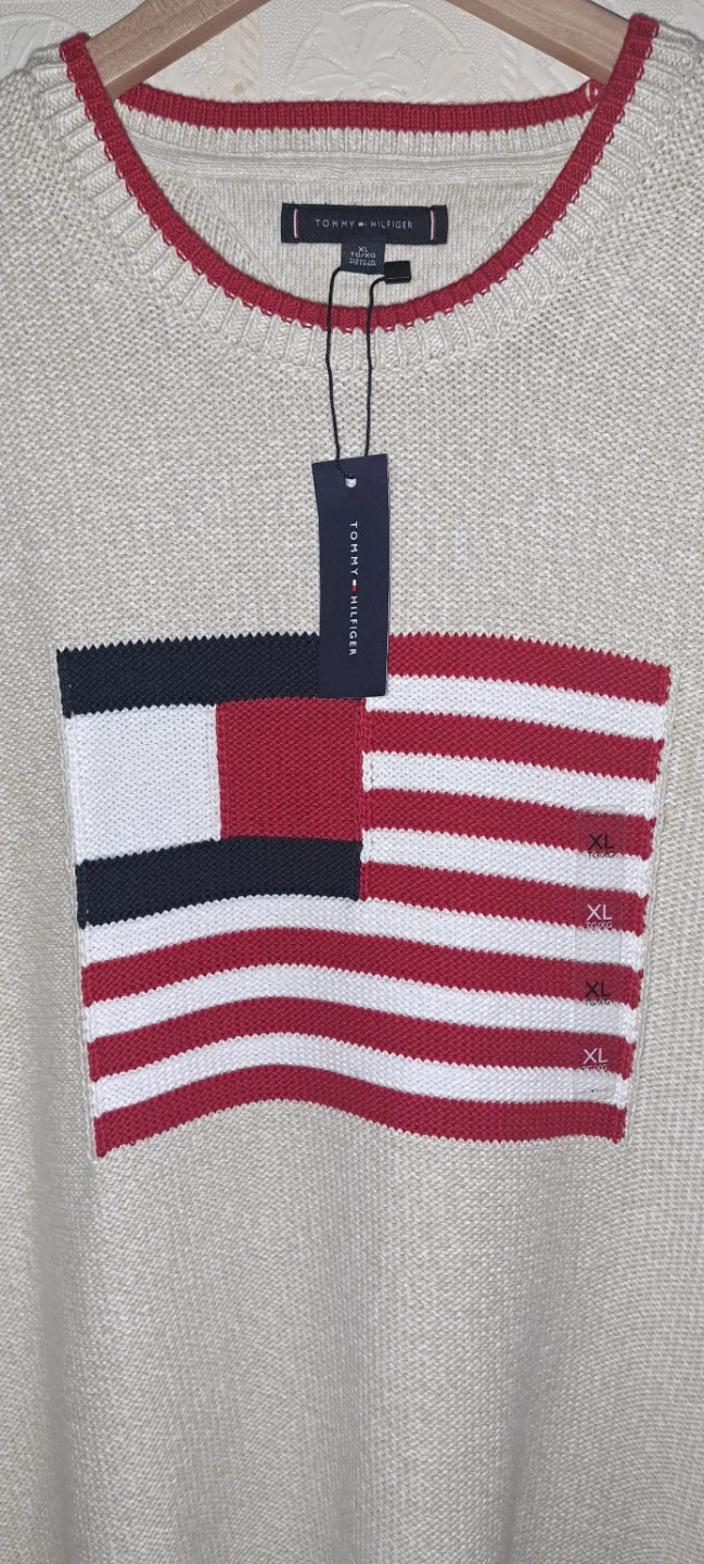 Tommy Hilfiger Sweater - XL, Signature Flag/100% Heavy Cotton! - photo 3