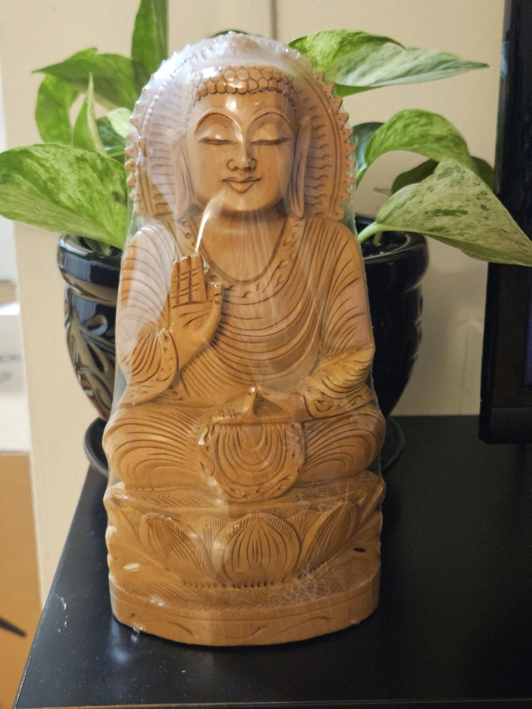 Wooden Buddha Figurine