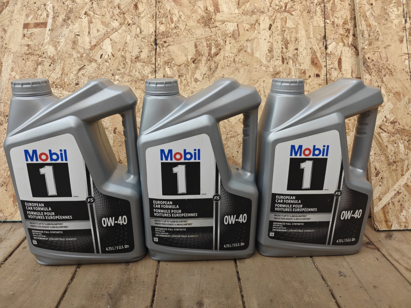 Mobil 1 0W-40 European Car Formula Motor Oil - 3x 4.73L