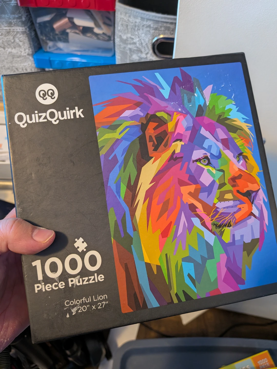 QuizQuirk 1000 Piece Colorful Lion Jigsaw Puzzle 20" x 27"