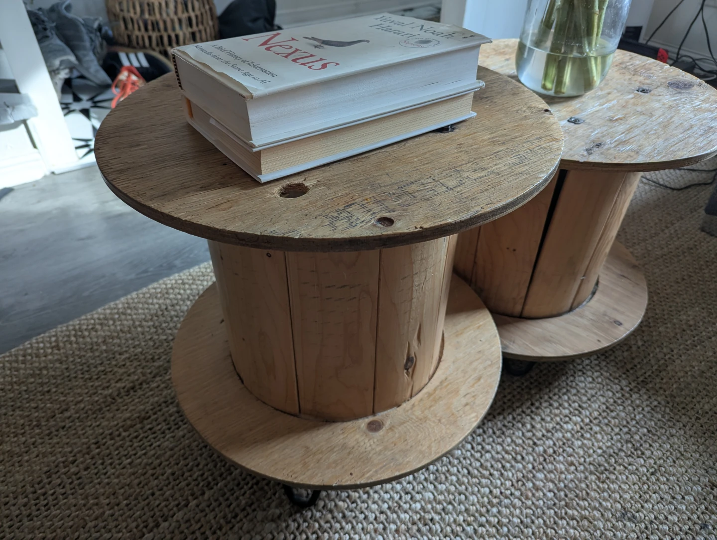 Wooden Cable Spool Side Tables - photo 4