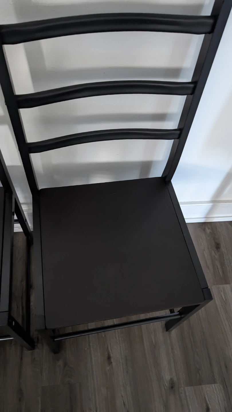 Set of 4 Black Metal Ladder Back Chairs - photo 4
