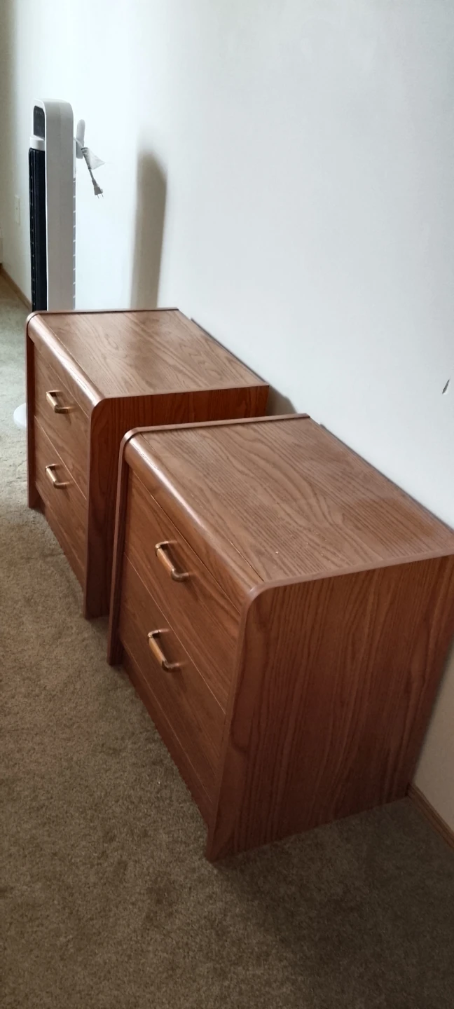 Pair of two-drawer wood grain nightstands - photo 2