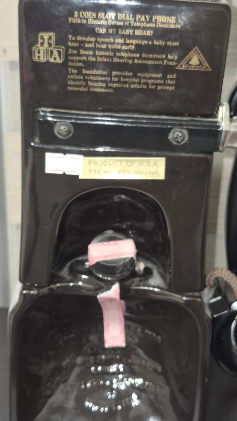 Jim Beam "Can My Baby Hear?" Telephone Decanter - photo 3