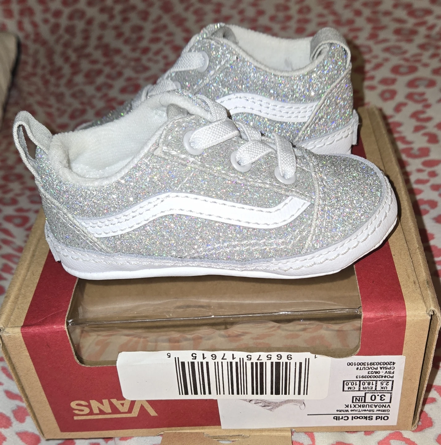 VANS & CONVERSE Glitter Infant Crib Sneakers(size 3c) Bundle