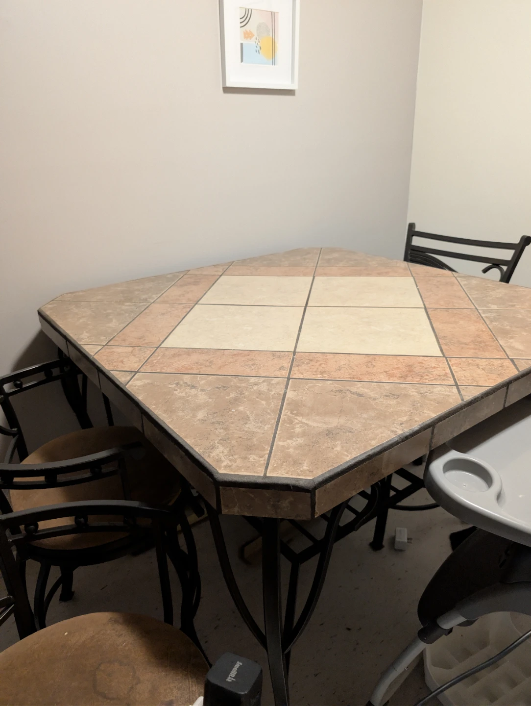 Tiled Dining Table and Chairs Set