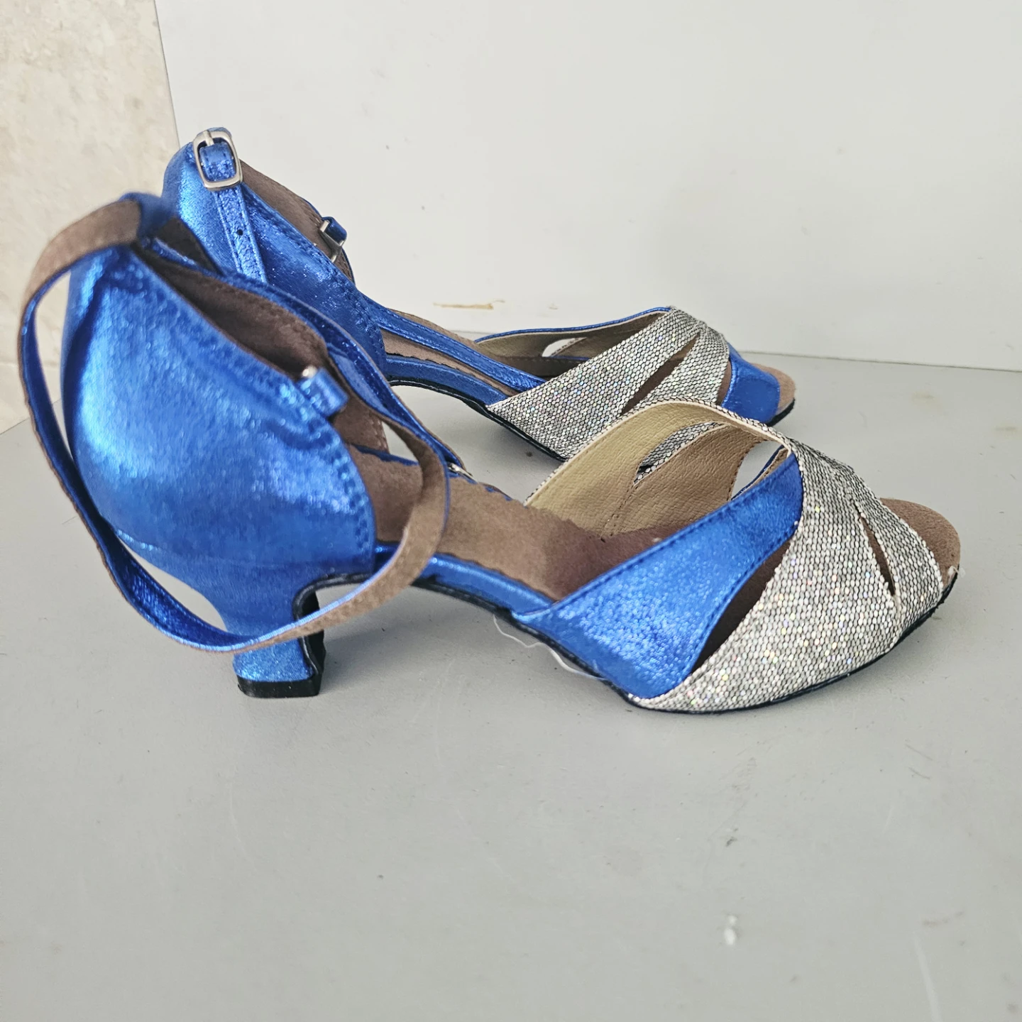 Blue Glitter Dance Heels