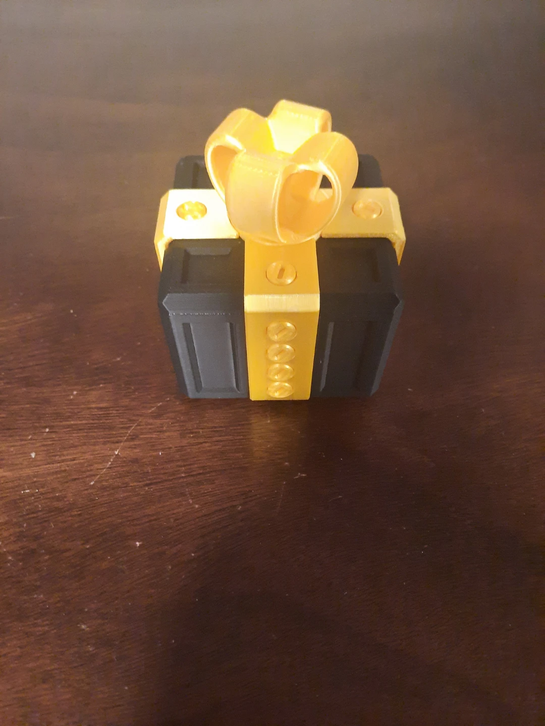 3D Printed Gift Box with Yellow Ribbon