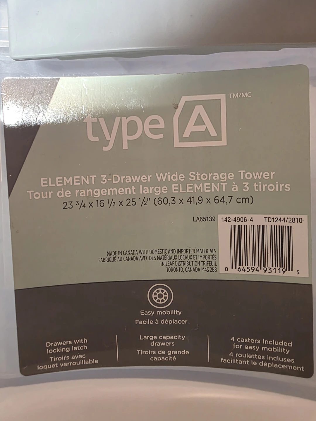 Type A 3-Drawer Wide Storage Tower - photo 3