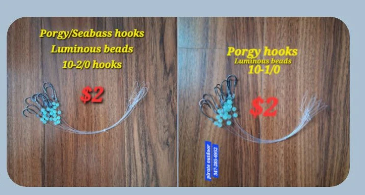 Fishing Hooks with Luminous Beads