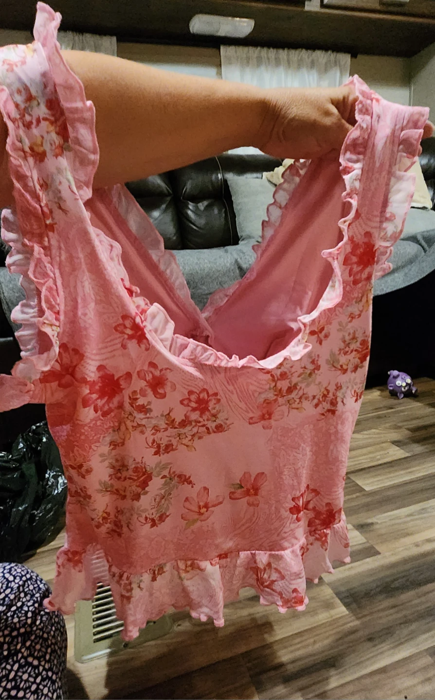 WDIRARA Pink Floral Ruffle Tank Top - photo 4
