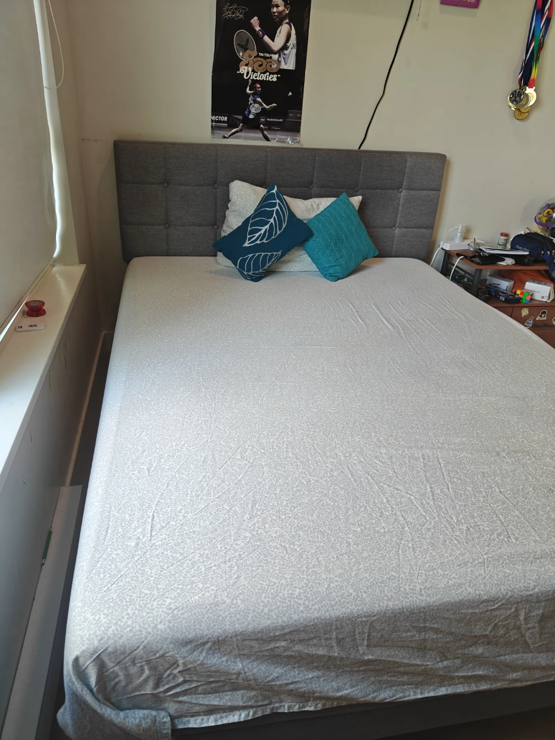 Queen Bed Frame with Upholstered Headboard - photo 2