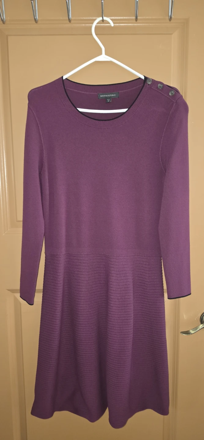 Banana Republic Purple Knit Sweater Dress