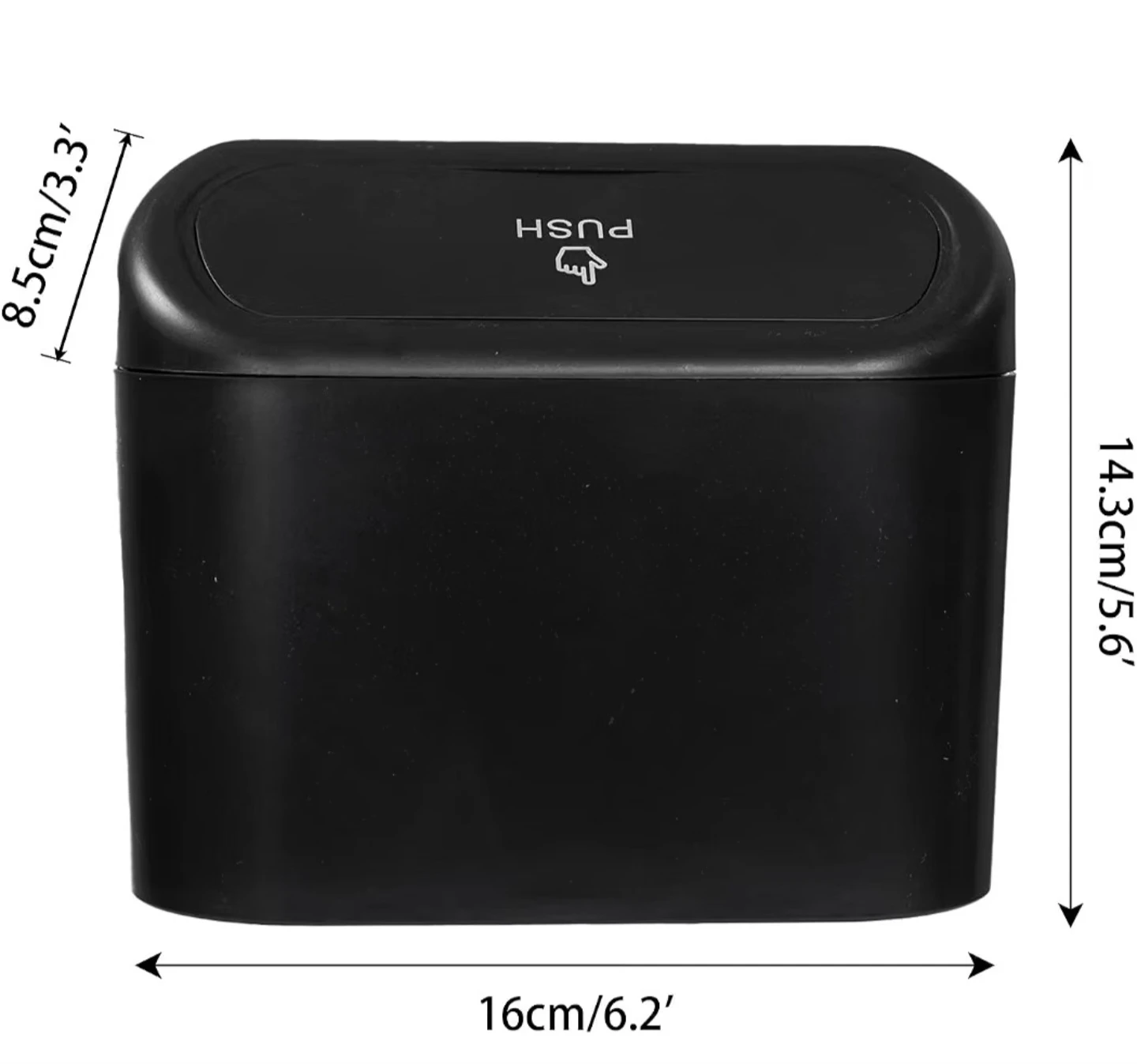 Black Car Trash Can with Lid - photo 3