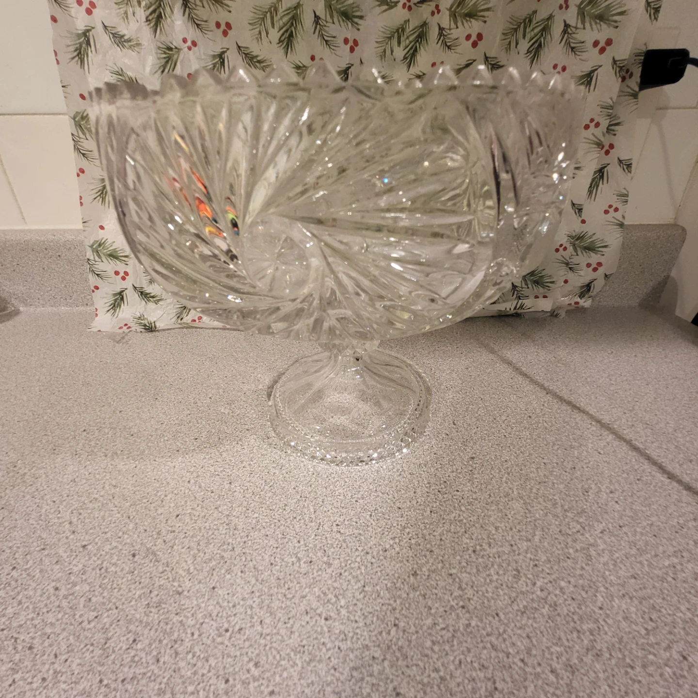Crystal Glass Footed Bowl