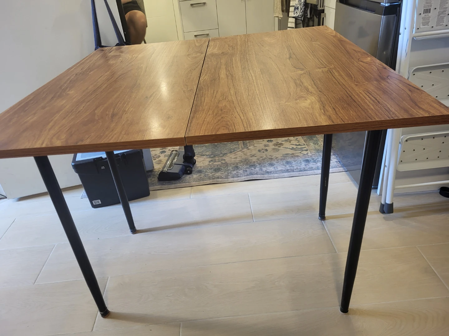 Folding Table with Wood-Look Top