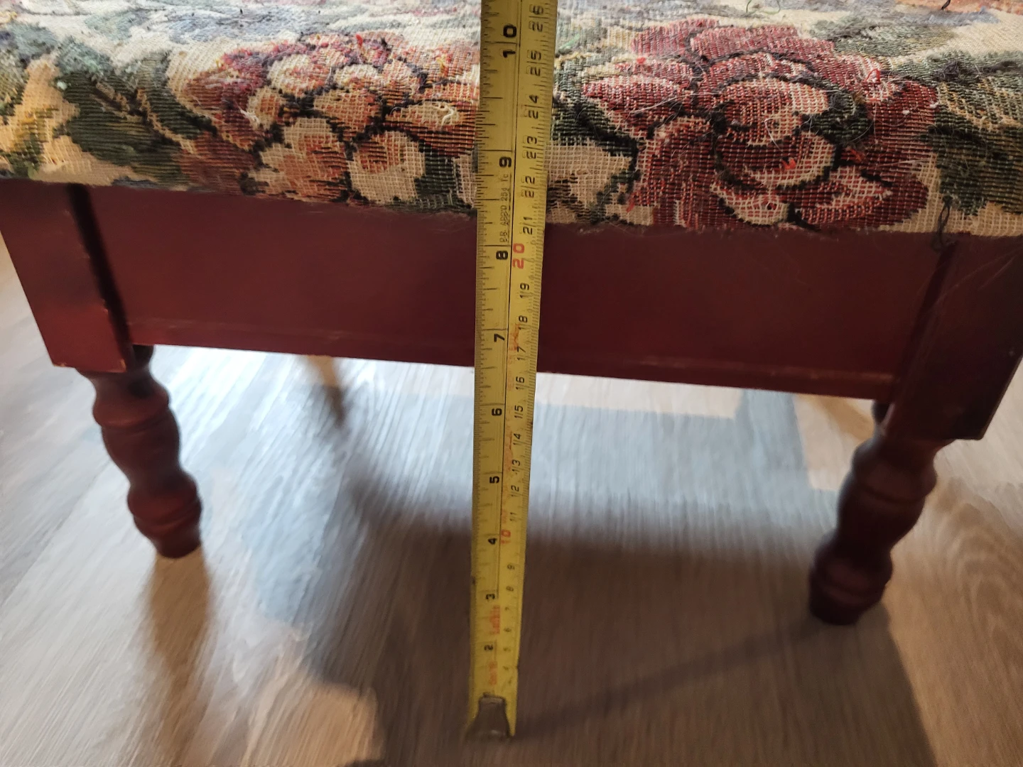 Antique Floral Footstool Ottoman - photo 5