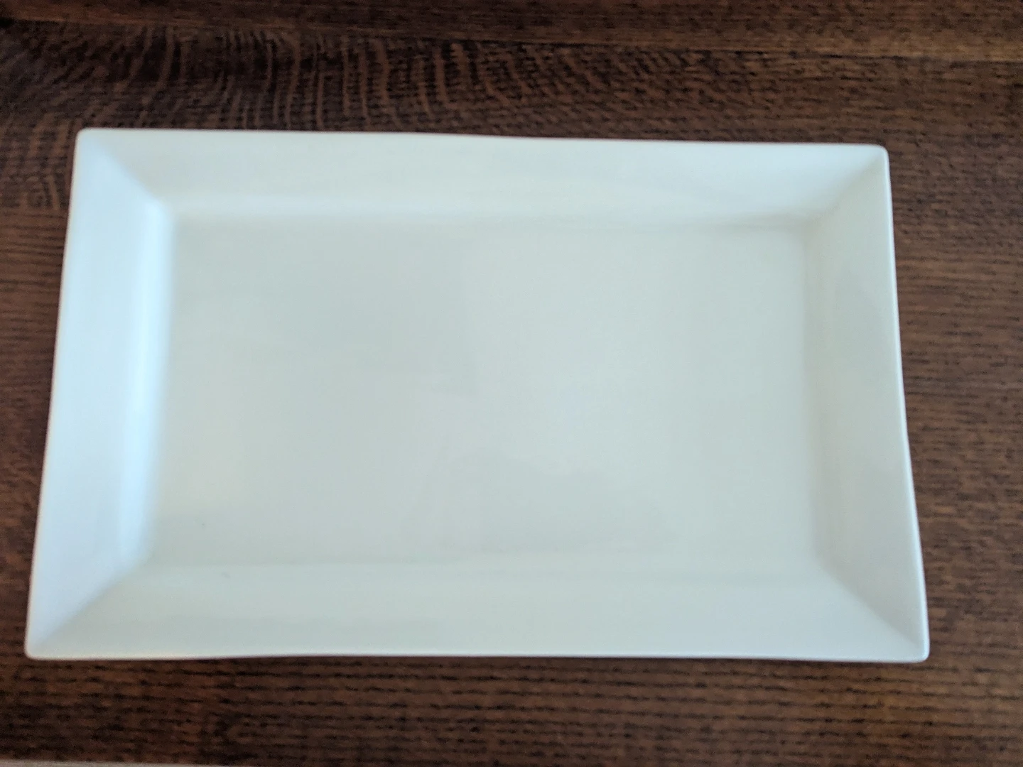White Rectangular Ceramic Serving Platter - 17 Inch