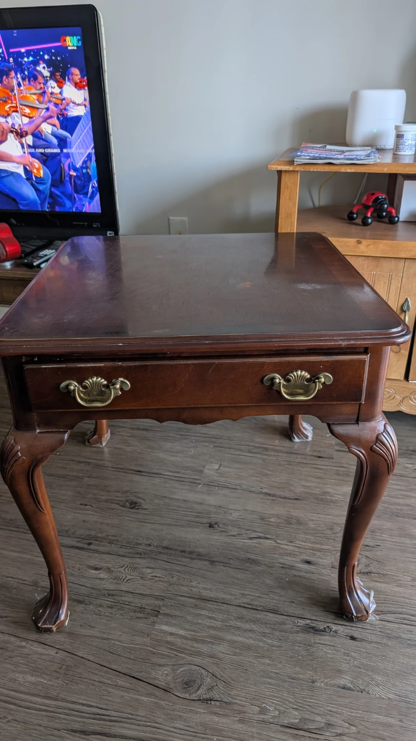 Wooden End Table with Drawer