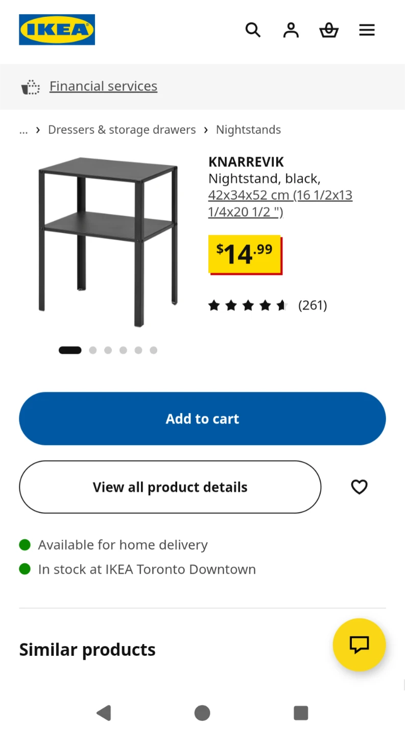 Small IKEA KNARREVIK Nightstand, Black - photo 2