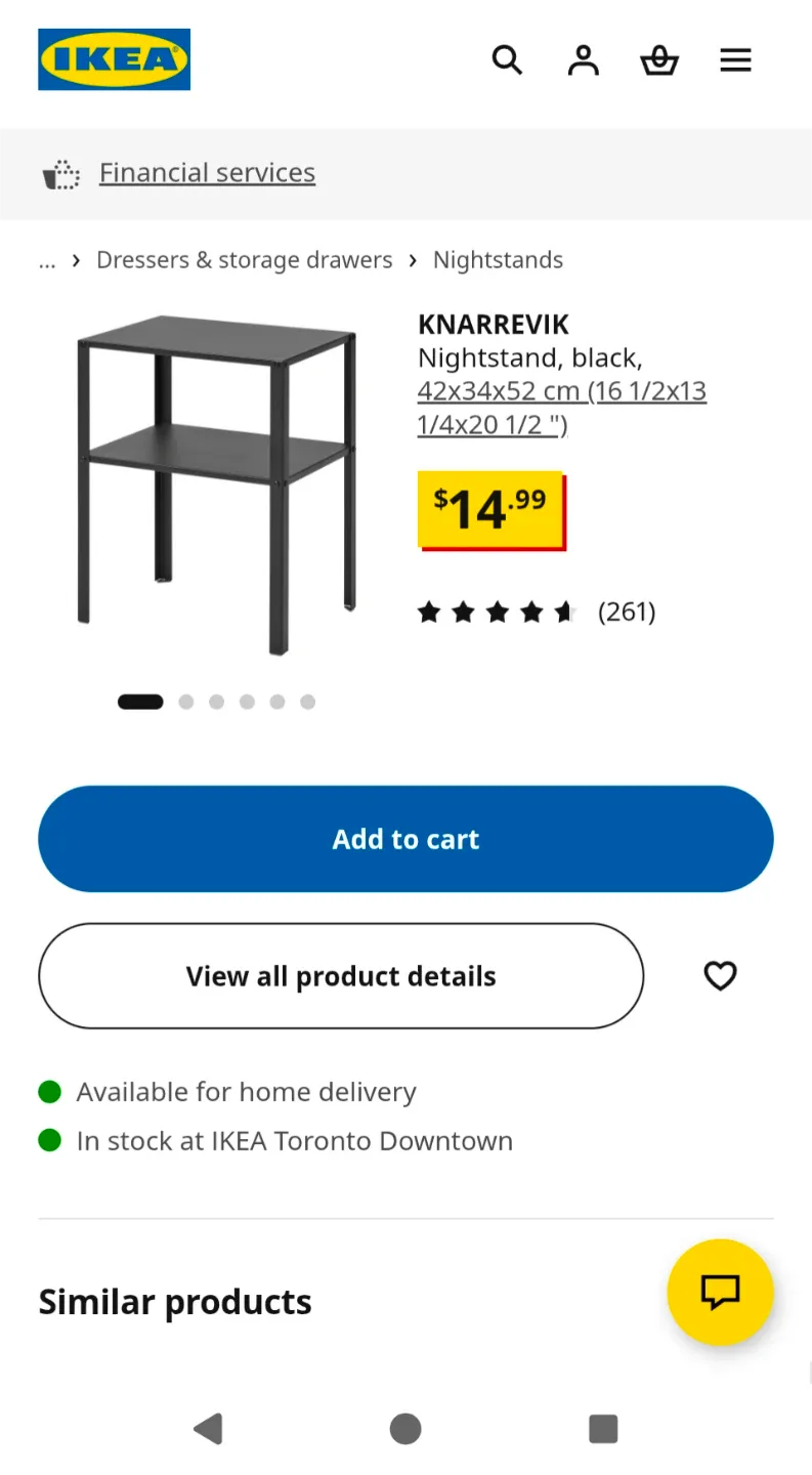 Small IKEA KNARREVIK Nightstand, Black - photo 2