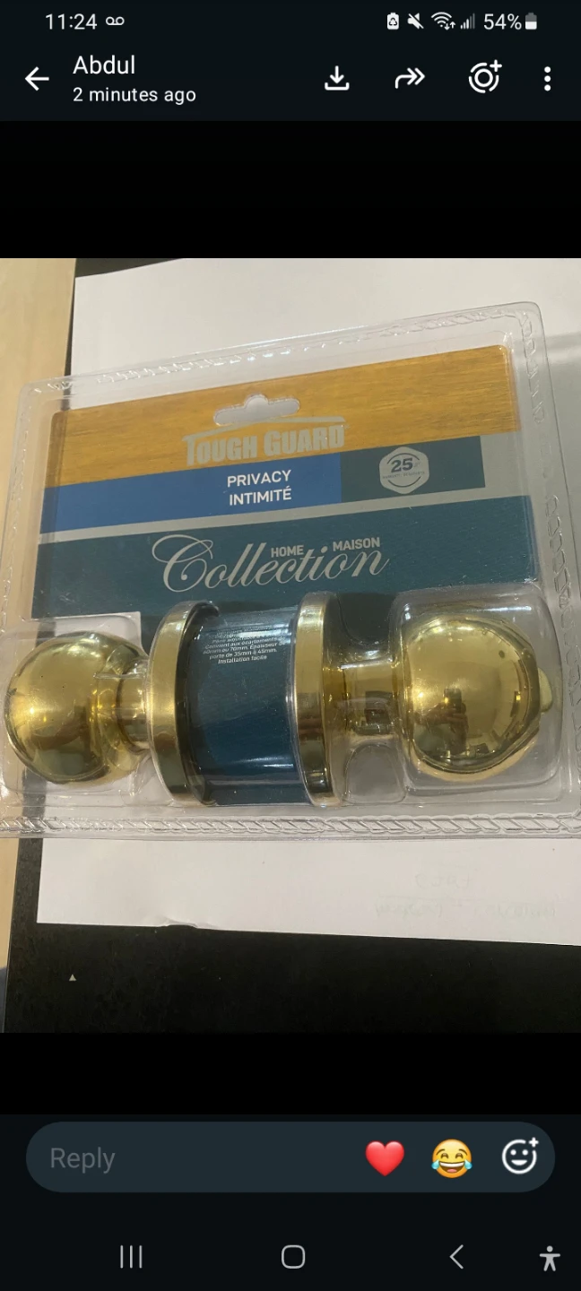 Tough Guard Home Collection Privacy Door Knobs - Brass - photo 3