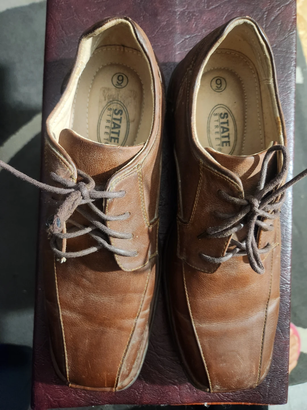 Vintage State Street Men's Brown Lace-up Dress Shoes - photo 4
