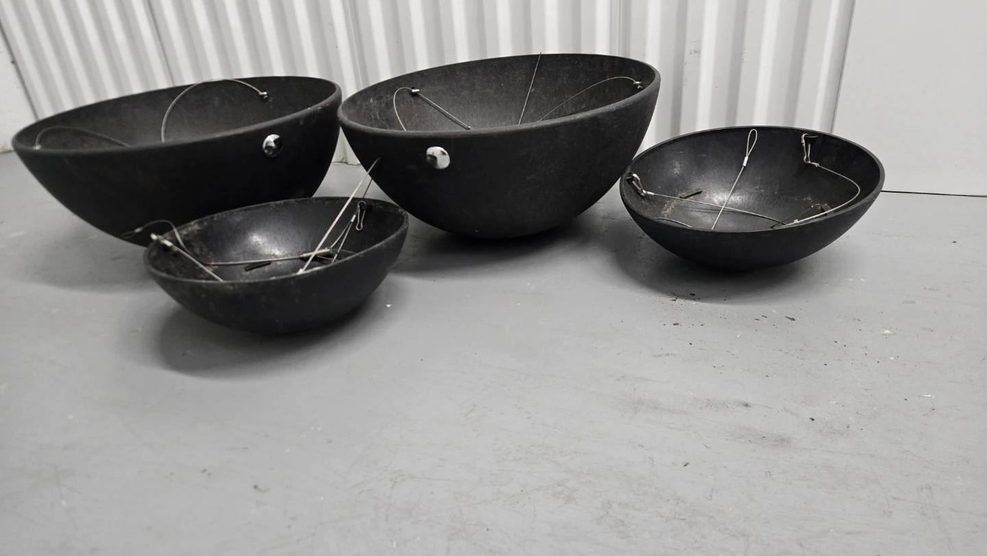 Set of 4 Black Hanging Planters