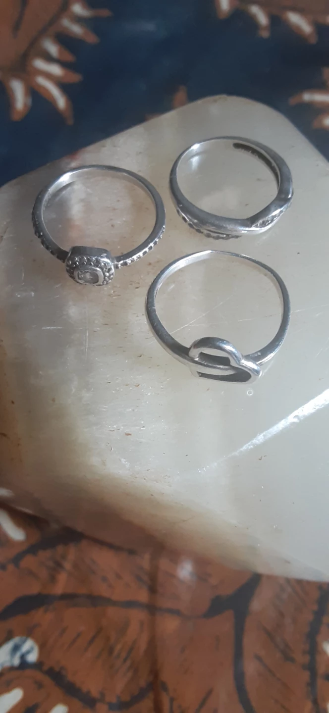 Set of three 925 Sterling Silver Rings